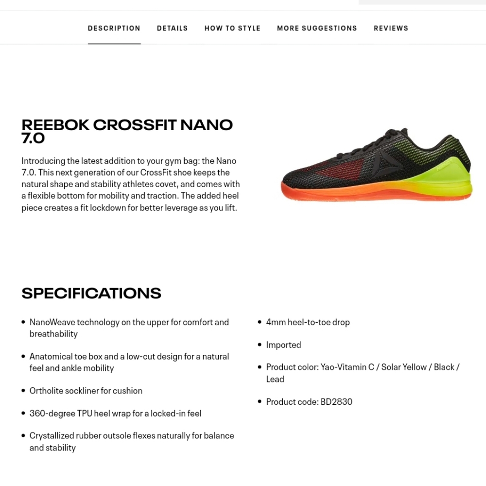 EUC Reebok Crossfit Nano 7.0 - Picture 3 of 8